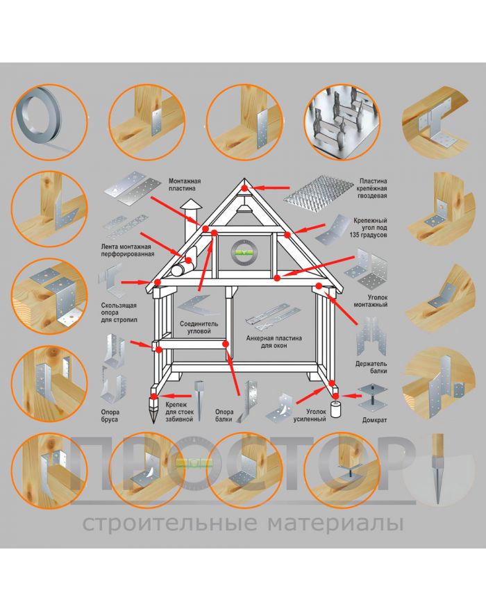 Уголок крепежный равносторонний 40х40х60мм