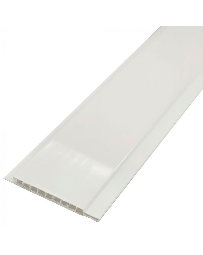 Панель ПВХ Белая вагонка лак 8х100х6000 мм