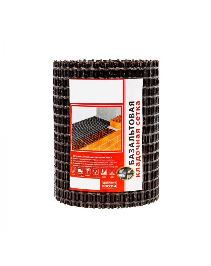 Сетка кладочная базальтовая 25х25 мм / 0,36x50 м
