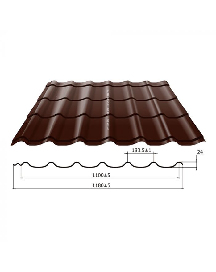 Металлочерепица Классик 0.45мм матовый полиэстер