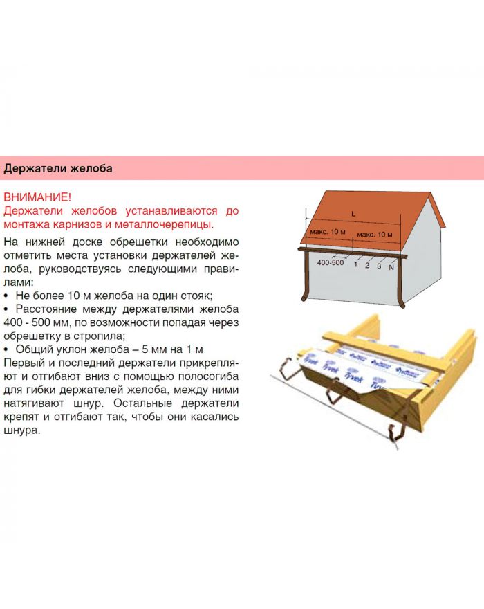 Металлический держатель желоба 120х86 мм