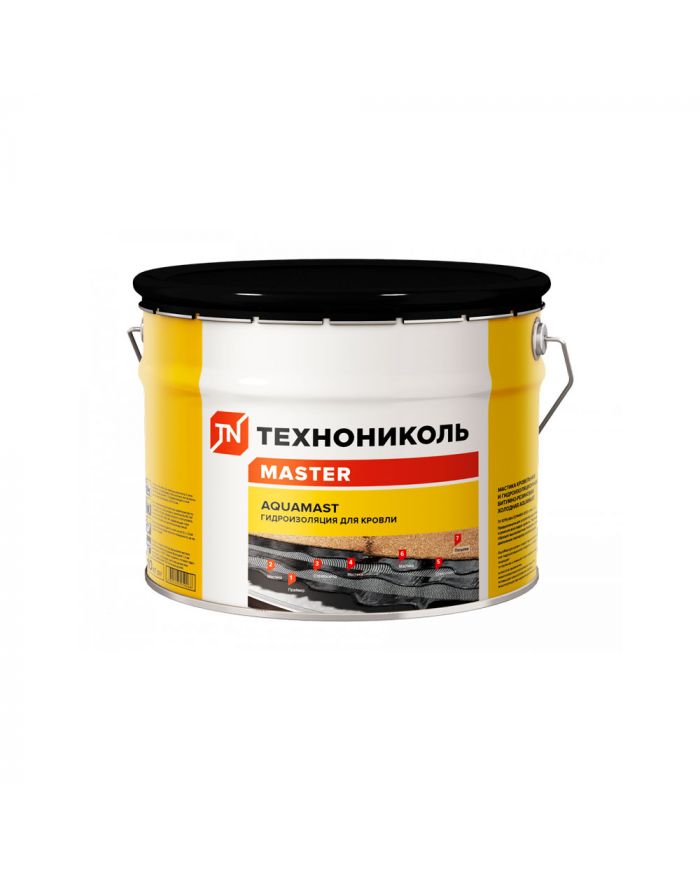 Мастика для кровли гидроизоляционная битумно-резиновая AquaMast 10 кг