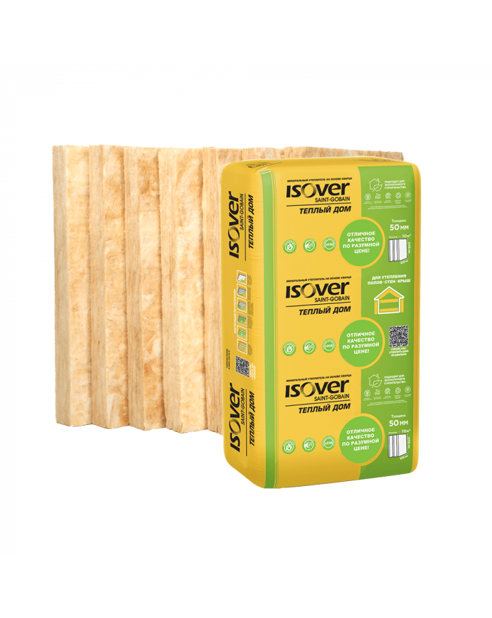 Утеплитель ISOVER Теплый Дом Плита, 100 мм (5 м2/уп)