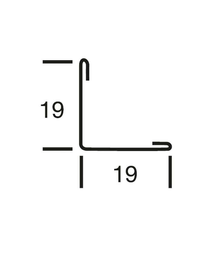 Профиль пристенный 3000х19х19 мм 